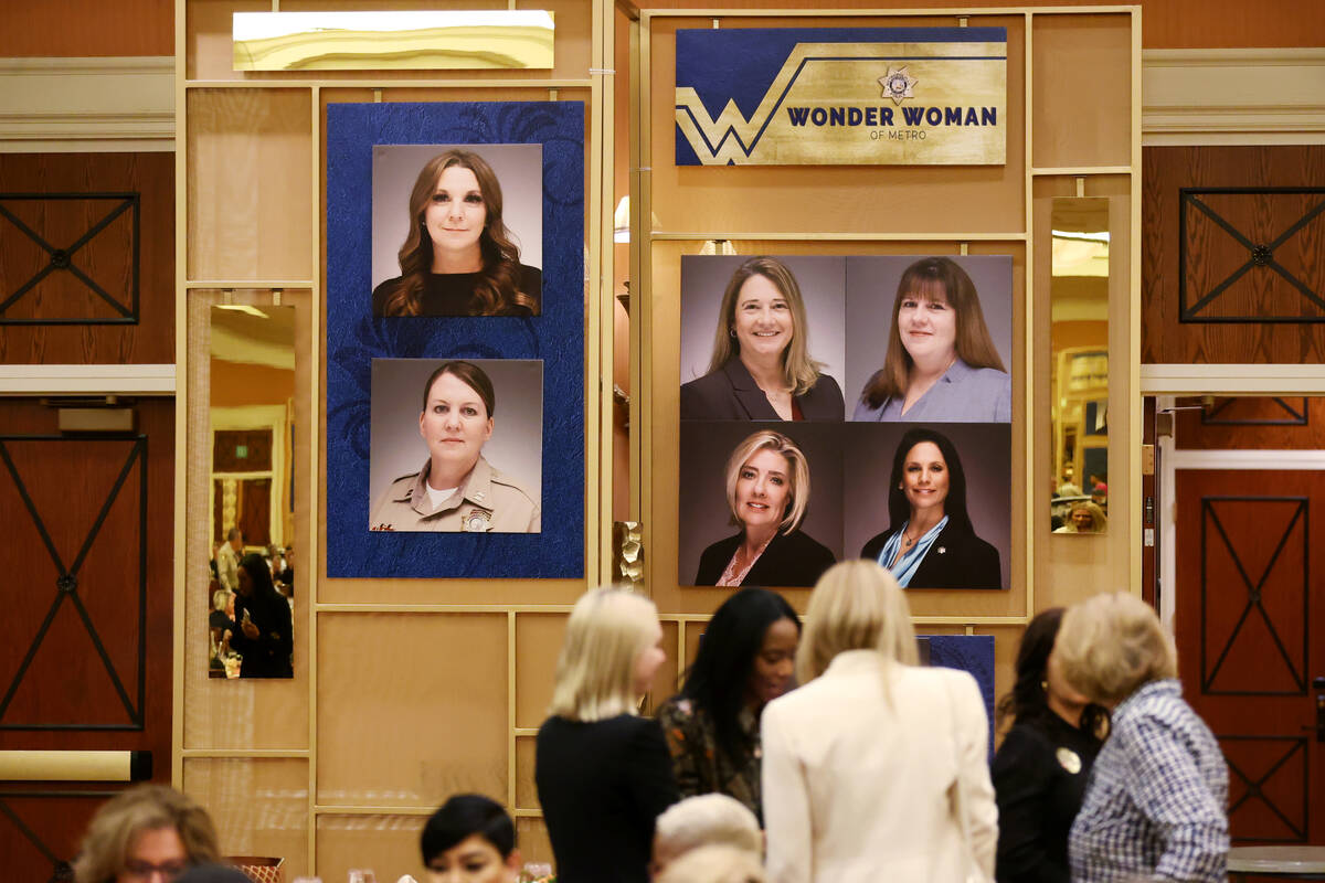 People attend the Wonder Women of Metro Luncheon at the Caesars hotel-casino in Las Vegas, Tues ...
