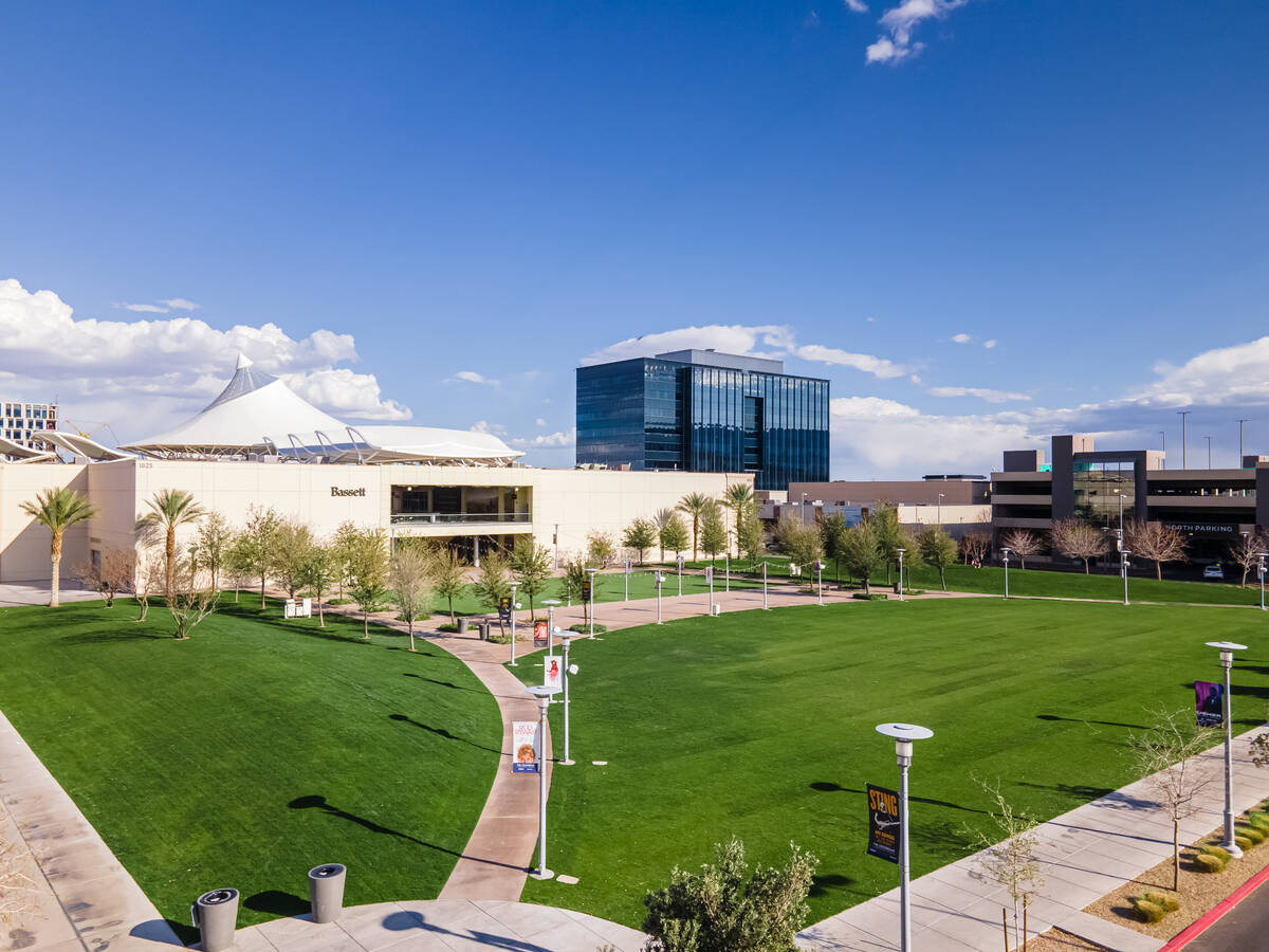 The Lawn at Downtown Summerlin recently received a conservation make-over in which fescue grass ...