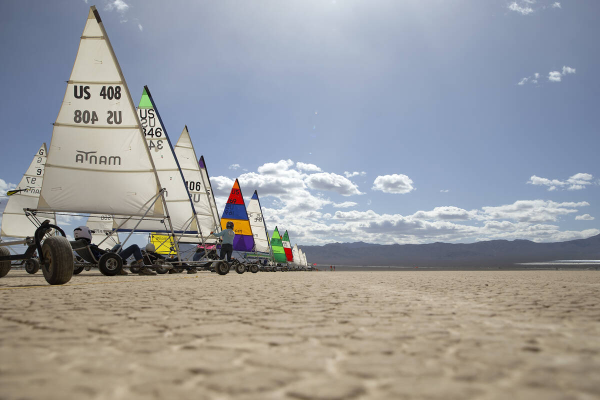 Ivanpah Dry Lake, near Primm and the California border, is considered an ideal landscape by lan ...