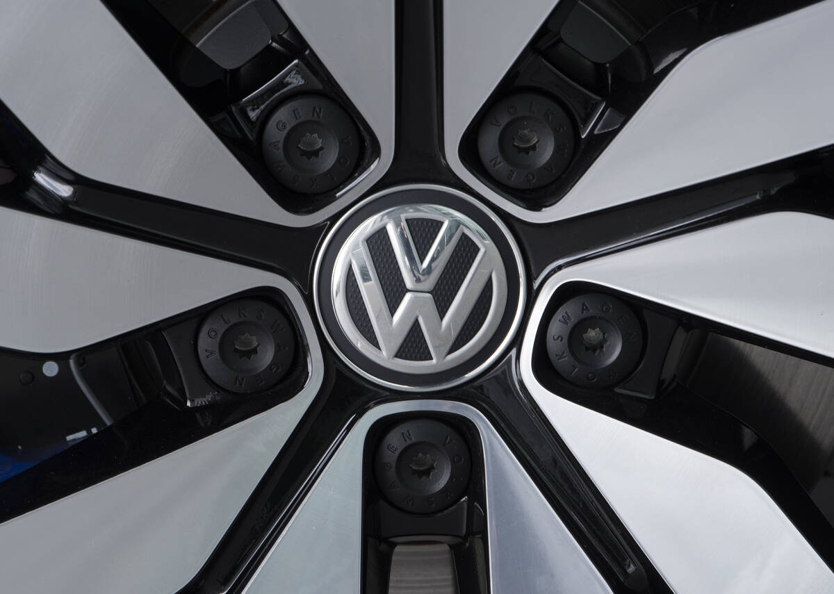 FILE - An e-Golf electric car with the VW logo on a rim is pictured in the German car manufactu ...