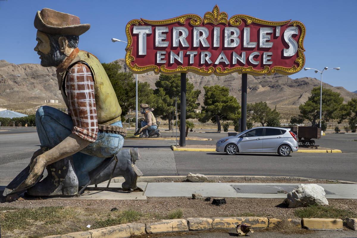 This Sept. 4, 2020, file photo shows the entrance to the Terrible's hotel & casino in Jean. ...