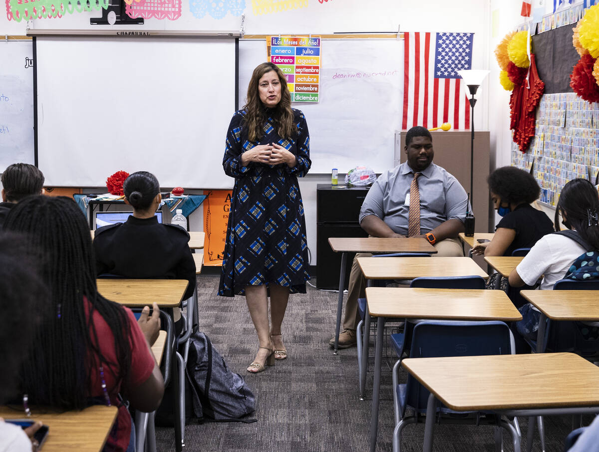 Lt. Gov. Lisa Cano Burkhead returns to the classroom as a substitute Spanish teacher as Princip ...