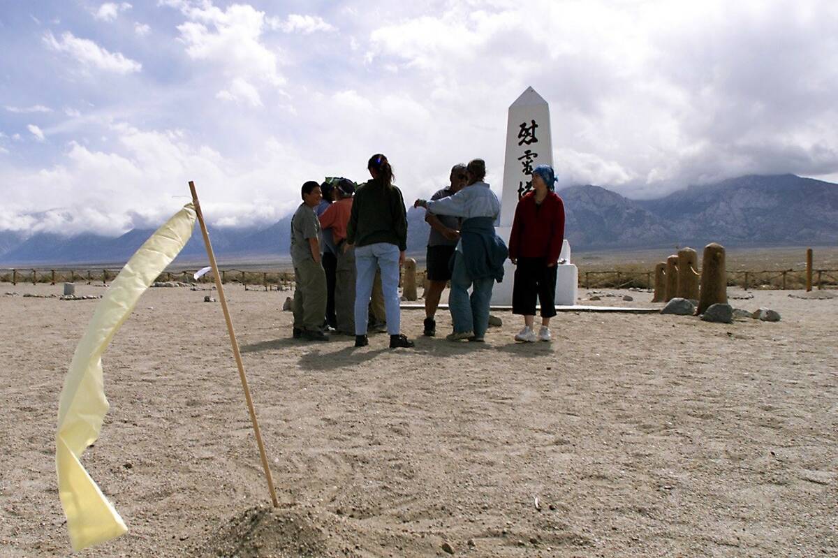 A group visits the Manzanar National Historic Site in California in 2002. (Las Vegas Review-Jou ...