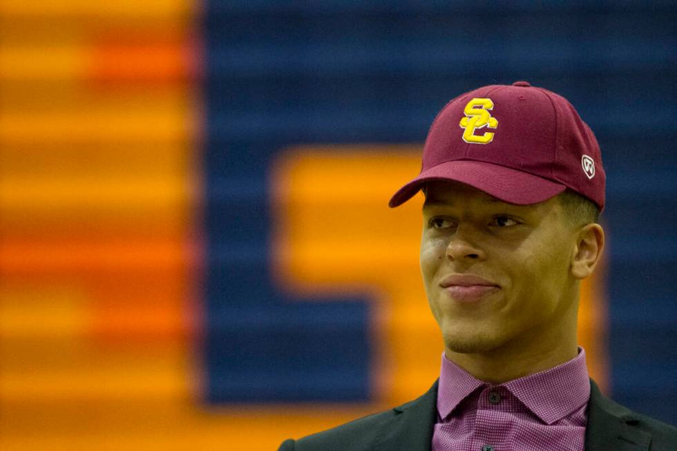 Bishop Gorman's Bubba Bolden, who committed to attending University of Southern California duri ...