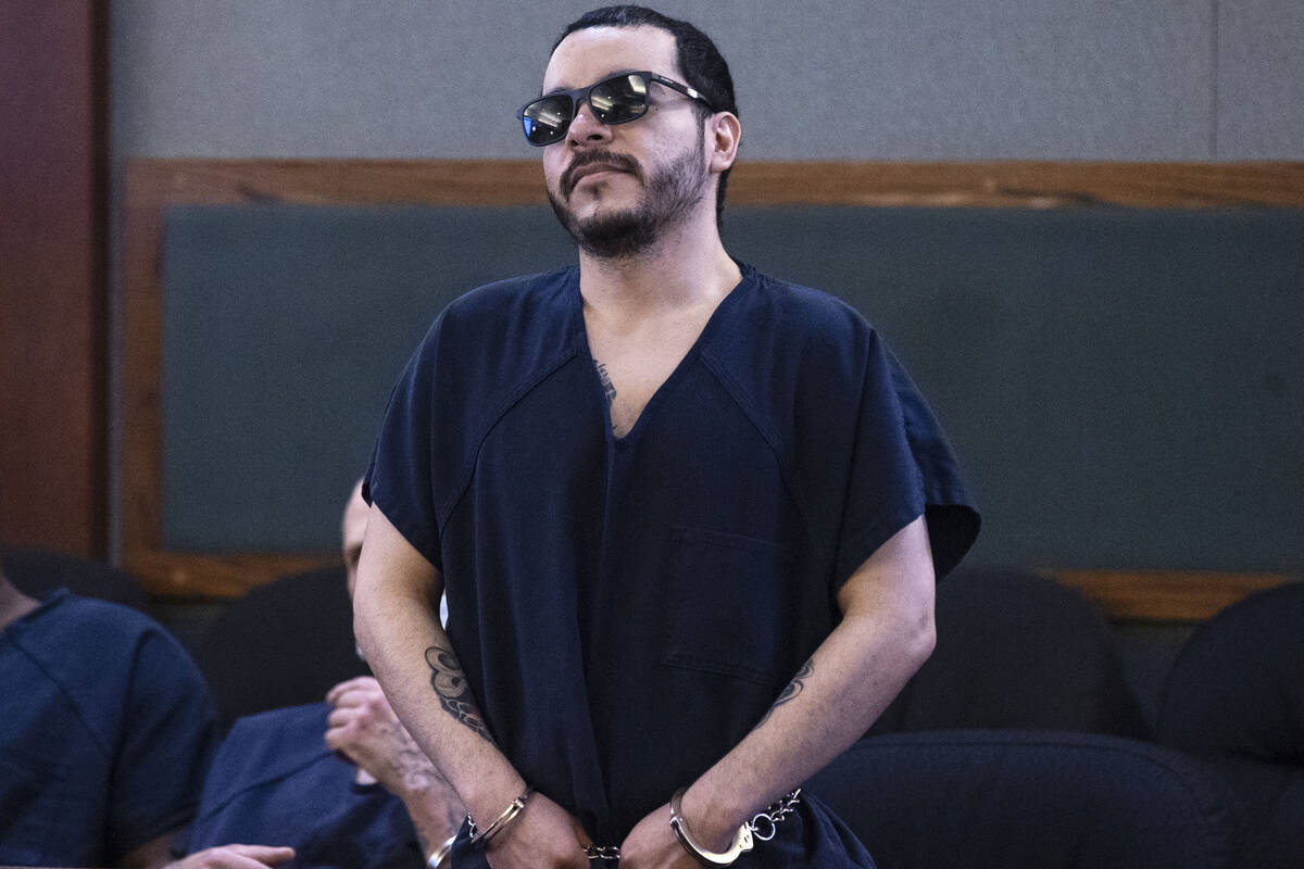 Matthew Ayala appears in court during his sentencing hearing at the Regional Justice Center on ...