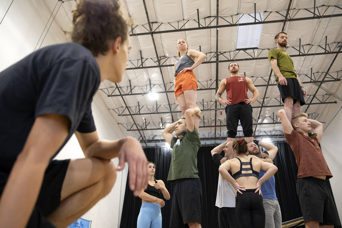 Performers practice a section of IGNITE during a rehearsal for the show at Nevada Rhythmic Acad ...