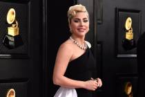 Lady Gaga arrives at the 64th annual Grammy Awards at the MGM Grand Garden Arena on Sunday, Apr ...