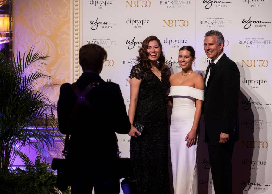 Nevada Lt. Governor Lisa Cano Burkhead, left, takes a photo with daughter Taylor and husband Je ...