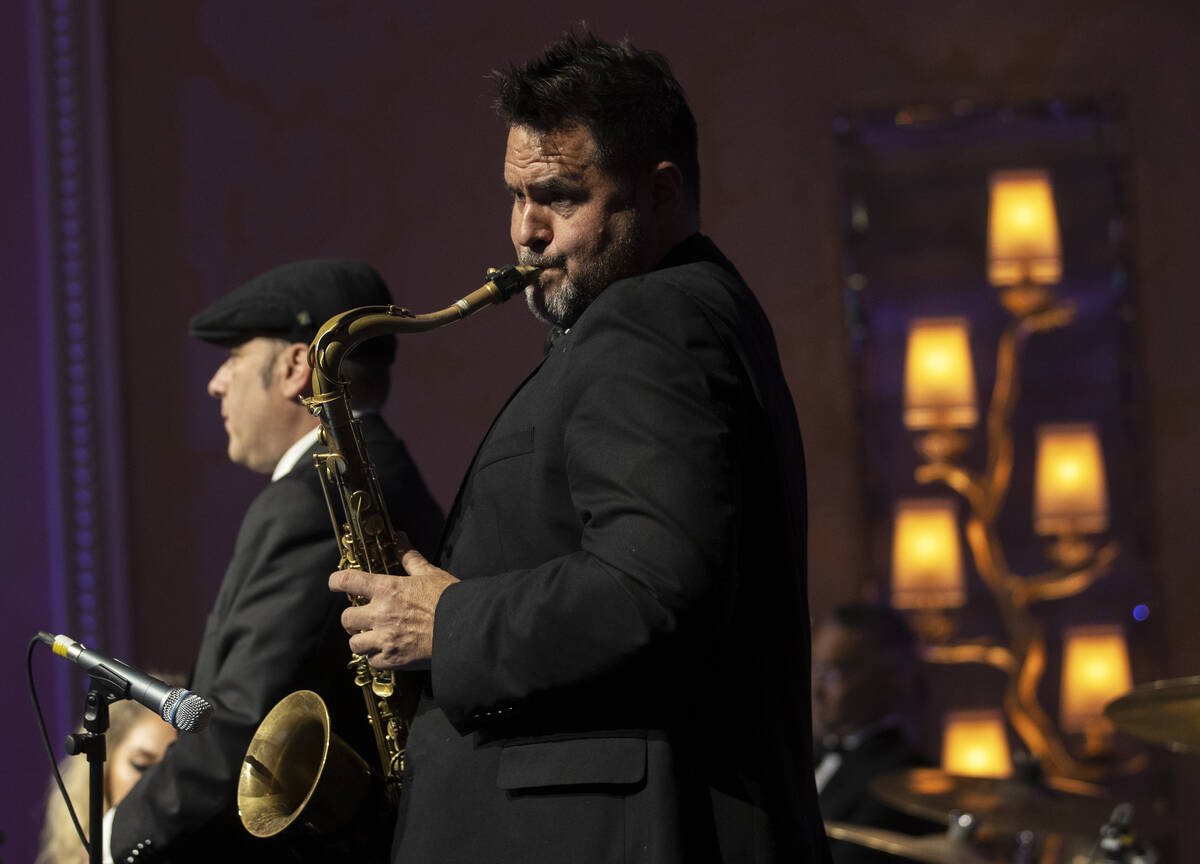 A jazz band performs during Nevada Ballet Theatre’s 38th Annual Black & White Ball o ...