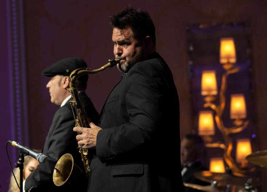 A jazz band performs during Nevada Ballet Theatre’s 38th Annual Black & White Ball o ...