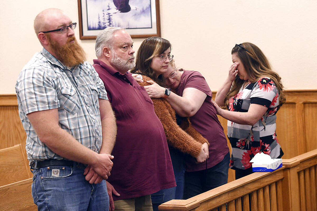 The family of Naomi Irion attends the arraignment hearing for defendant Troy Driver, Friday, Ap ...