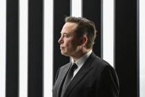 FILE - Elon Musk, Tesla CEO, attends the opening of the Tesla factory Berlin Brandenburg in Gru ...