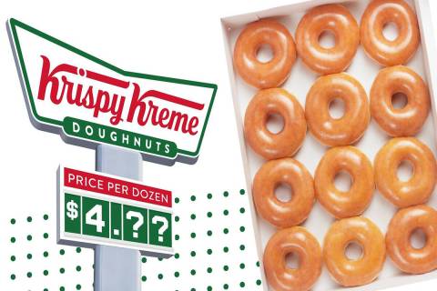 Krispy Kreme is offering a dozen of their Original Glazed Donuts for the price of a gallon of r ...