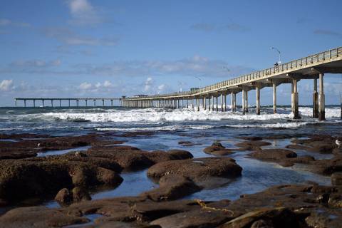 Ocean Beach pier and tide pools in San Diego County. (Thinkstock)