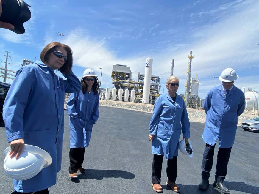 U.S. Sen. Catherine Cortez Masto, left, and Energy Secretary Jennifer Granholm, second from rig ...