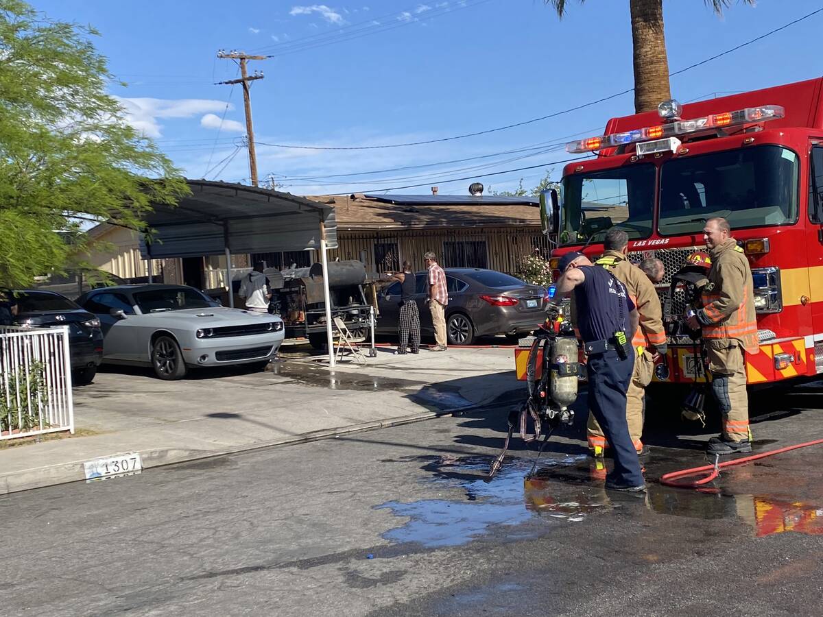 The Las Vegas Fire Department responded to a fire in the 1300 block of Cherokee Lane, near Vega ...