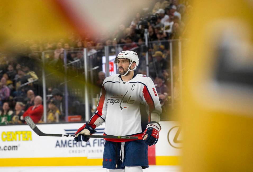 Washington Capitals left wing Alex Ovechkin (8) in the second period during an NHL hockey game ...