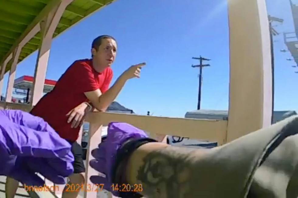 Screenshot from Breanna Nelson's bodycam video from March 27, 2021: The video shows Tyler Kenne ...