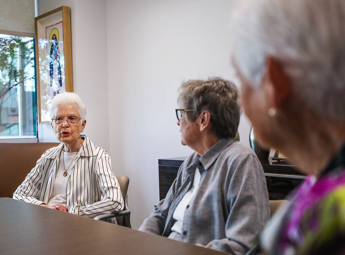 Sister Victoria Dalesandro speaks to the Review-Journal at Dignity Health’s original hos ...