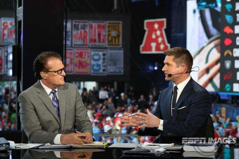 Mel Kiper Jr. and Todd McShay on the set of NFL Draft Countdown during the 2019 NFL Draft. (Pho ...