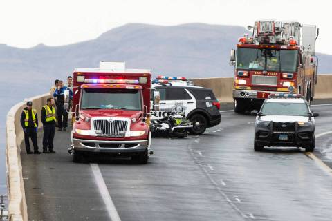 Las Vegas police is investigating after a traffic officer was struck by a vehicle during a traf ...