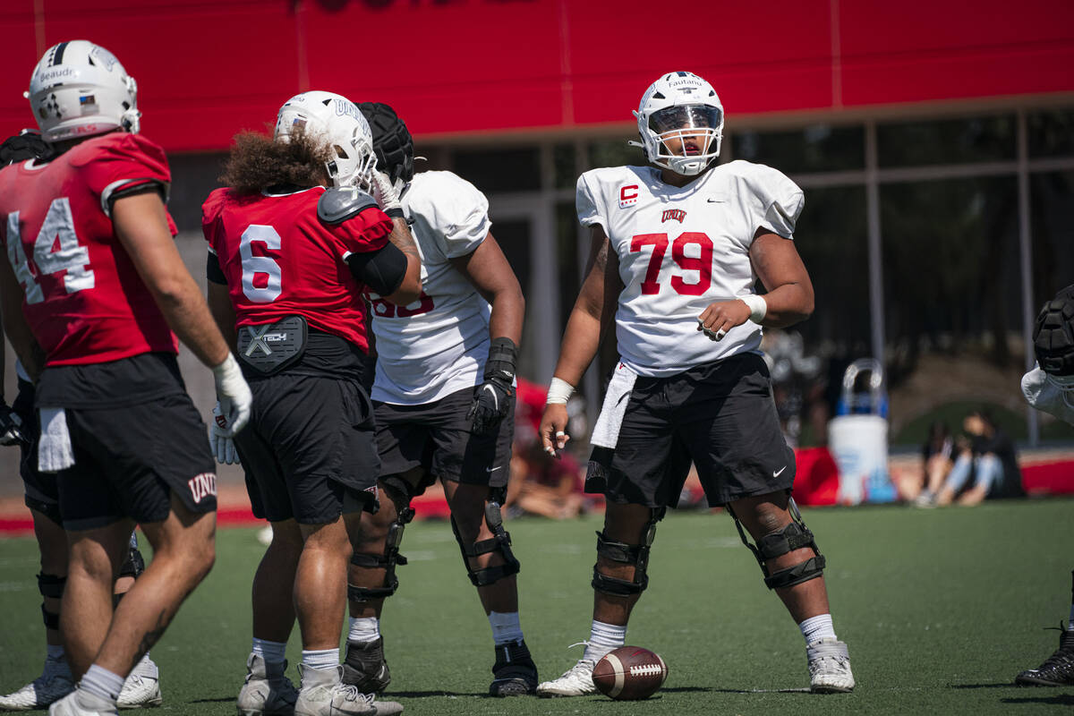 Leif Fautanu during practice on April 22, 2022. (courtesy UNLV)