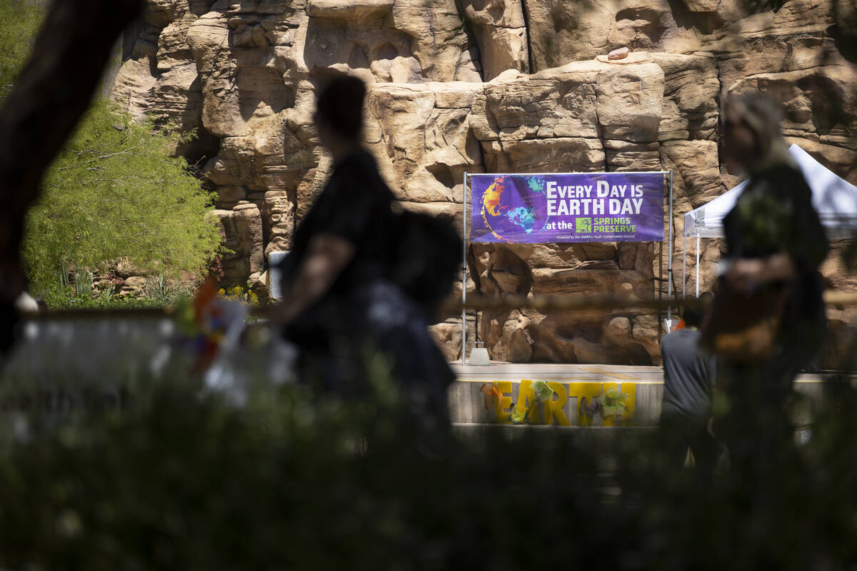 People attend an Earth Day celebration at Springs Preserve in Las Vegas, Saturday, April 23, 20 ...