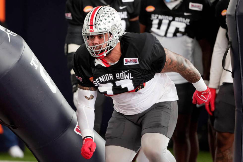 National Team defensive lineman Haskell Garrett of Ohio State (93) runs through drills during p ...