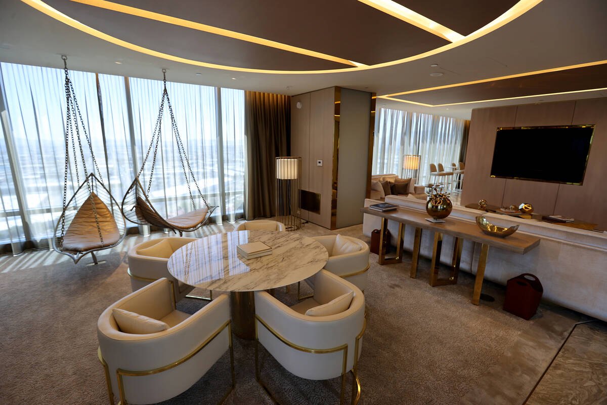 A two-story Sky View Suite at the Palms in Las Vegas Monday, April 25, 2022. The 766-room off-S ...