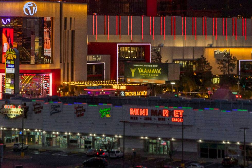 Tacos El Cabron, center, is seen at Resorts World Las Vegas in Las Vegas. (L.E. Baskow/Las Veg ...