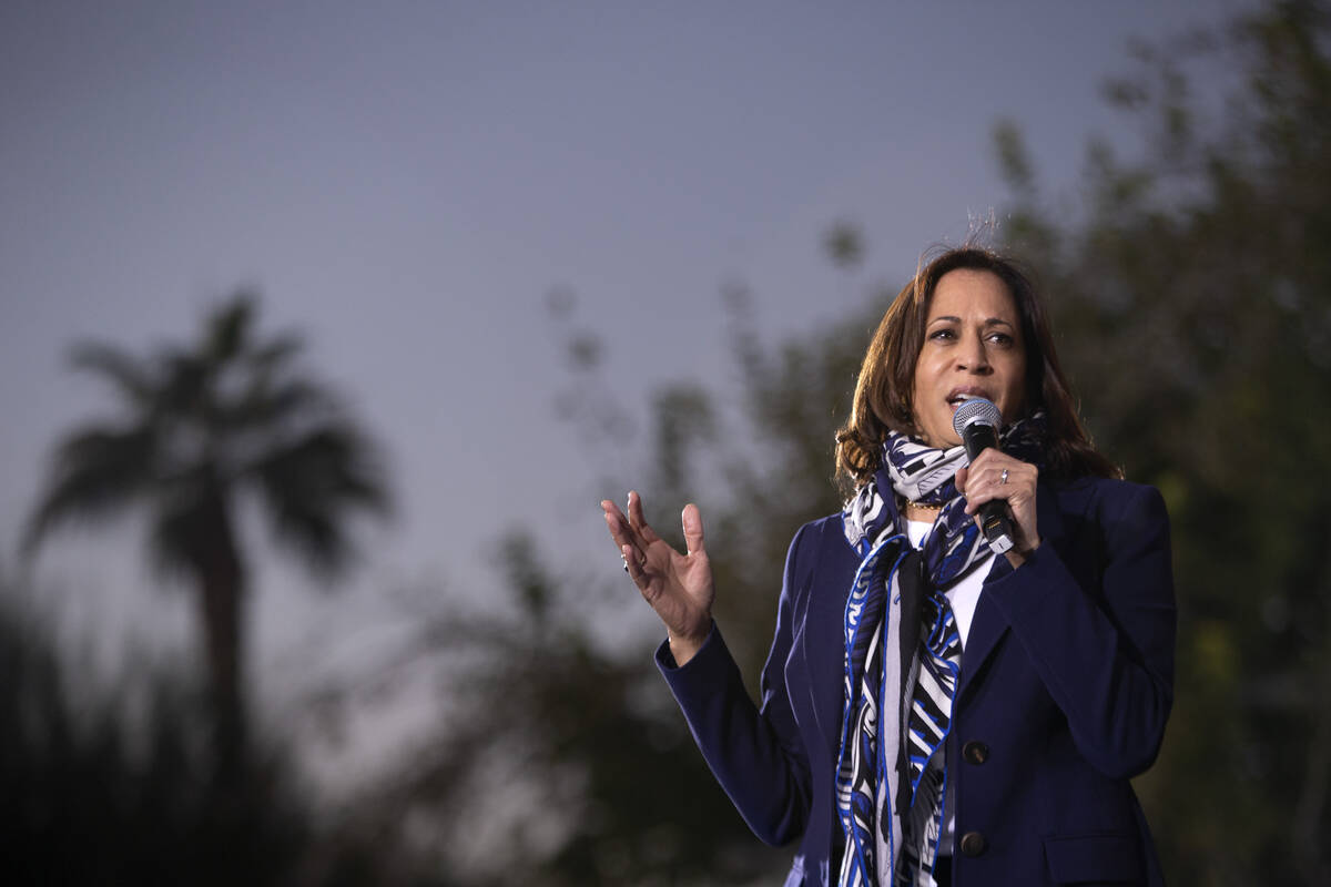 As a candidate, Vice President Kamala Harris makes a campaign stop at Kianga Isoke Palacio Park ...