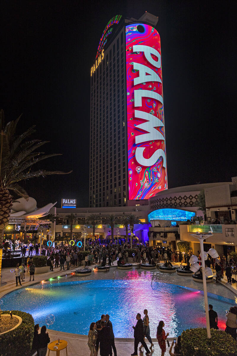 Guests enjoy an opening night party at Kaos at the Palms on Wednesday, April 27, 2022, in Las V ...