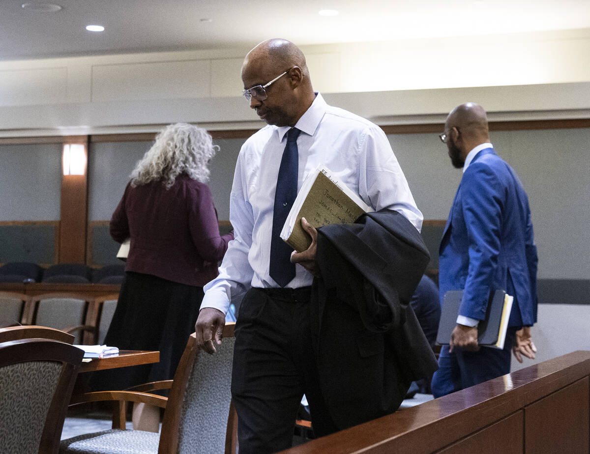 Wendell Melton, accused of killing his 14-year-old son in 2017, arrives in court during jury se ...