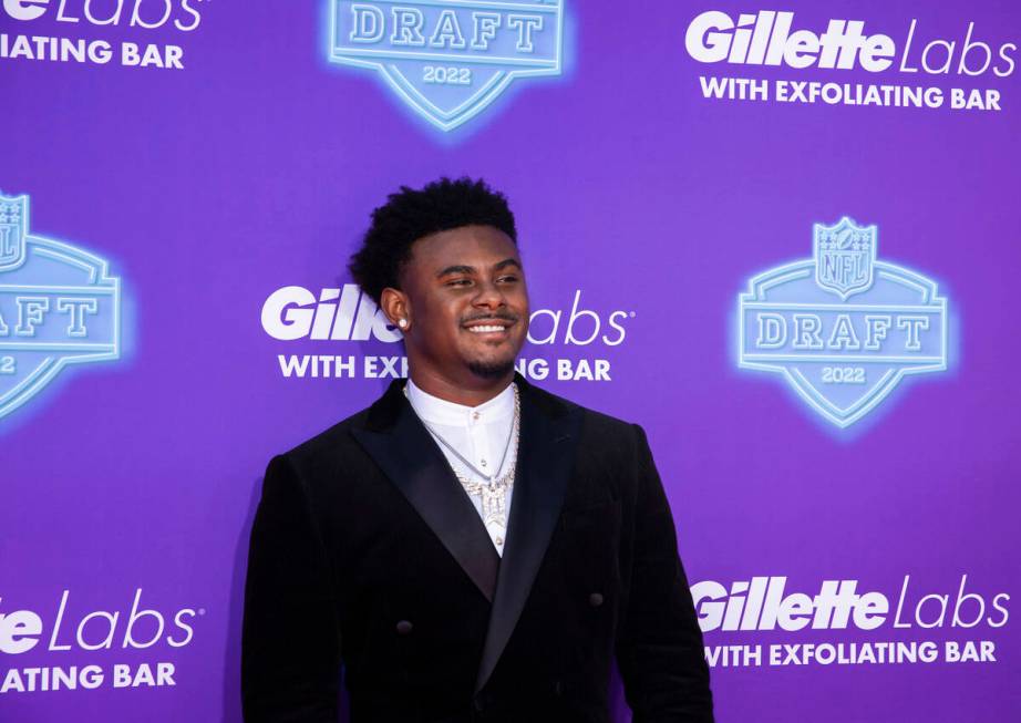 Liberty quarterback Malik Willis at the NFL Red Carpet Stage on Thursday, April 28, 2022, at th ...