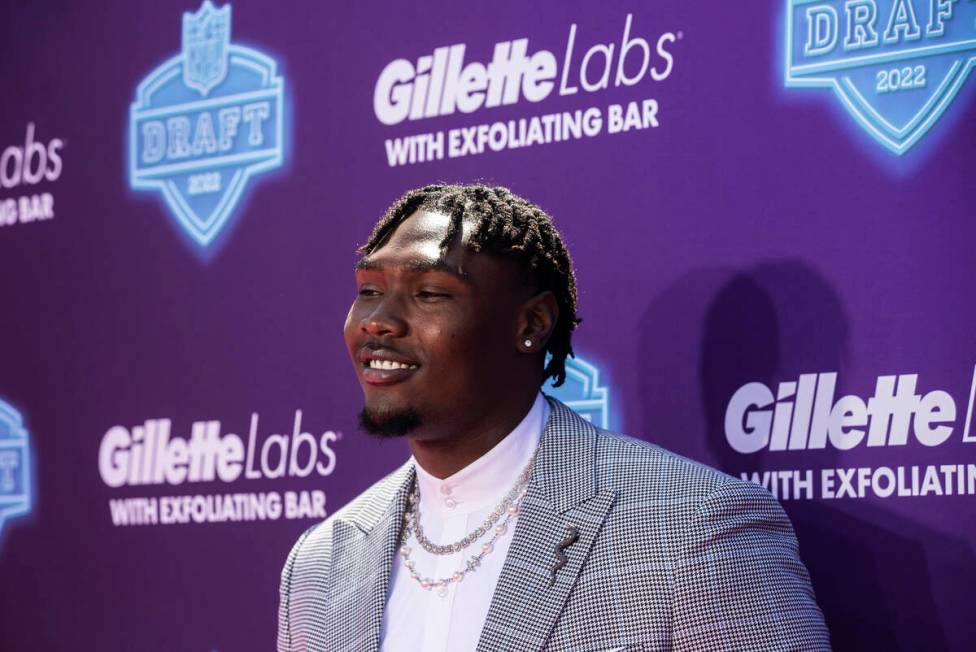 Mississippi State offensive tackle Charles Cross at the NFL Red Carpet Stage on Thursday, April ...