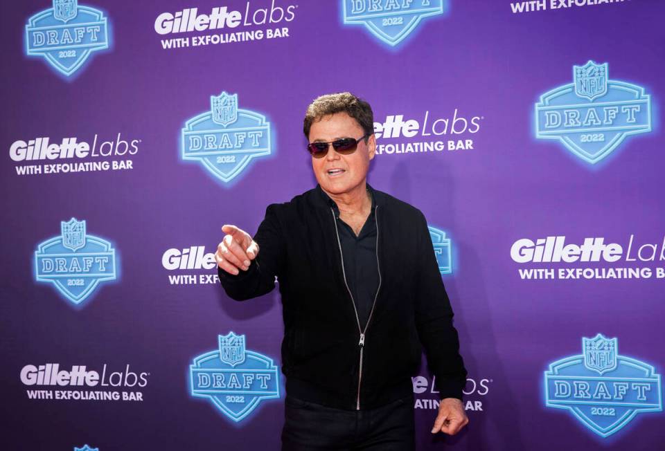 Donny Osmond at the NFL Red Carpet Stage on Thursday, April 28, 2022, at the Bellagio Fountains ...