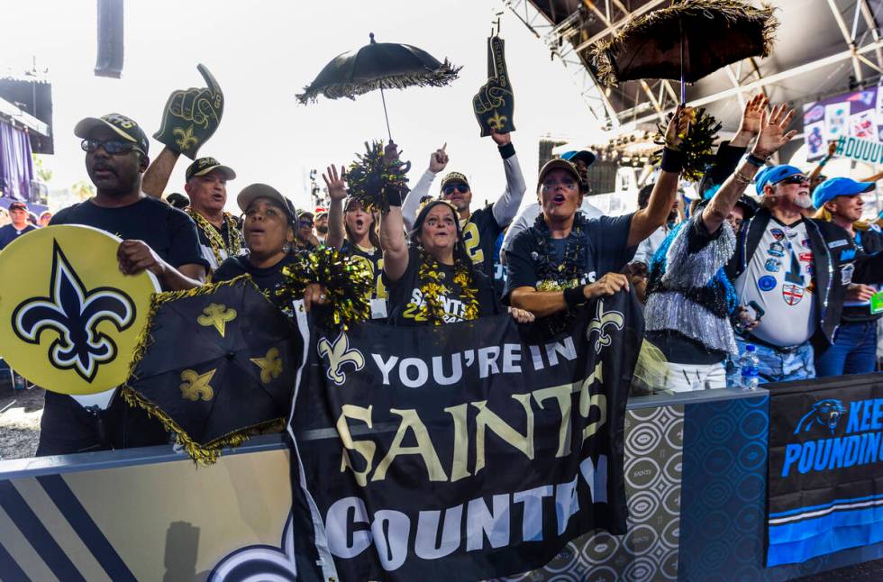 New Orleans Saints fans get pumped up before the start of the 2022 NFL Draft from the Draft The ...