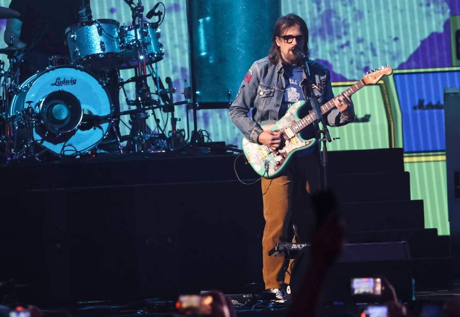 Rivers Cuomo of Weezer performs following the first round of the NFL draft on Thursday, April 2 ...