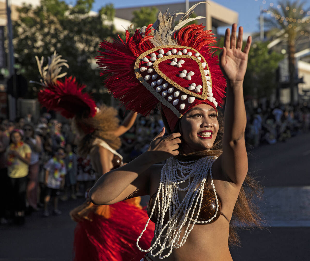 Zsalei Valdez dances during Lei Day, a new parade to celebrate and kick off Asian Pacific Ameri ...