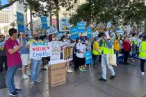 Community members march down the Las Vegas Strip to advocate for undocumented immigrants' right ...