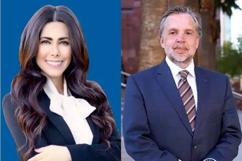 Nadia Wood and Justin Zarcone, candidates for Las Vegas Justice Court Department 16 in the 2022 ...