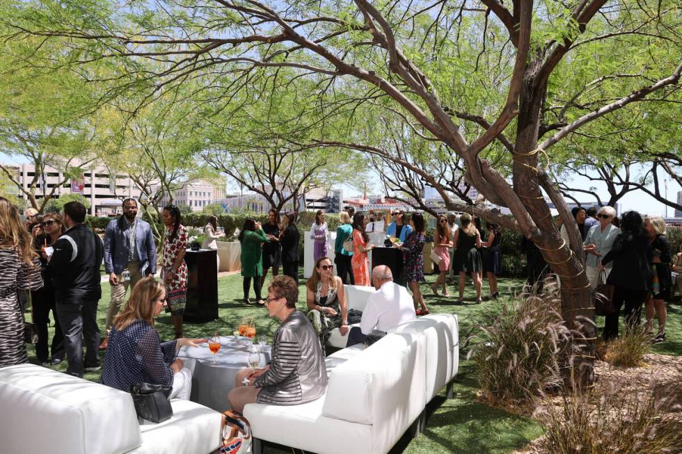 Guests mingle during a Mother's Day luncheon with Maria Shriver at Cleveland Clinic Lou Ruvo Ce ...