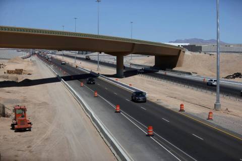 The new interchange on I-15 and 215 in Las Vegas, Wednesday, May 4, 2022. (Erik Verduzco / Las ...