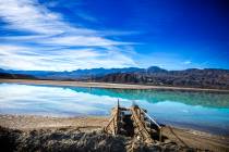 A lithium brining pond near Silver Peak, Nev., is seen on Friday, Nov. 21, 2015. (Las Vegas Rev ...