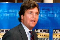 FILE - In this Nov. 17, 2007 file photo, political commentator Tucker Carlson arrives for the 6 ...
