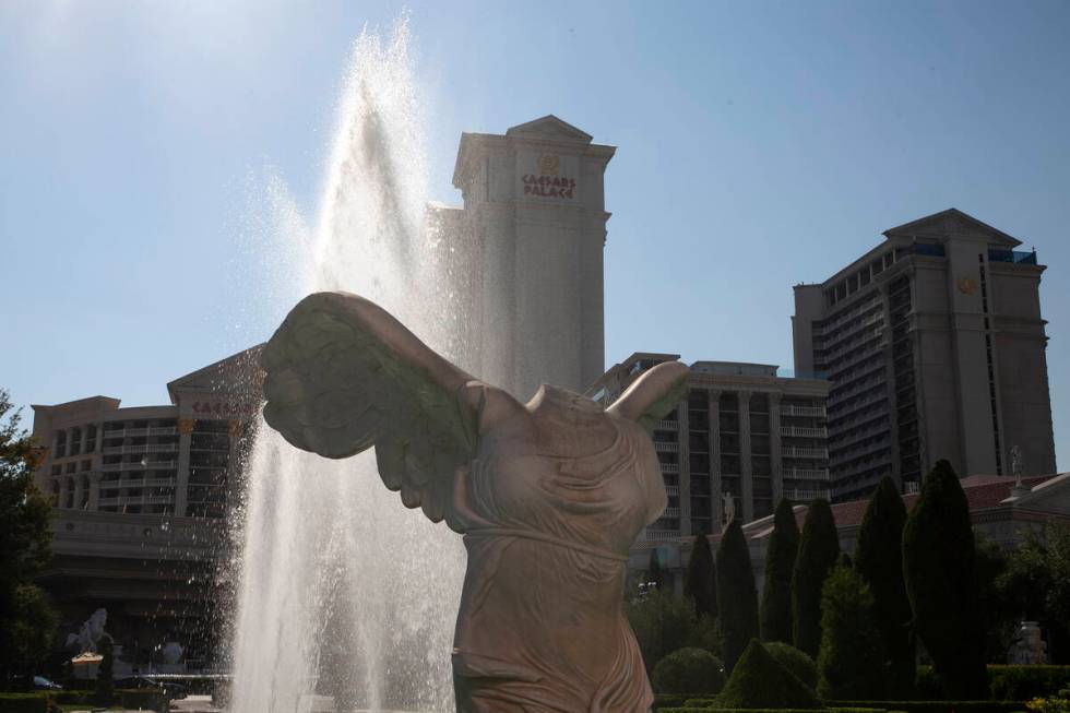 Caesars Palace on Wednesday, Aug. 4, 2021, on the Las Vegas Strip. (Ellen Schmidt/Las Vegas Rev ...