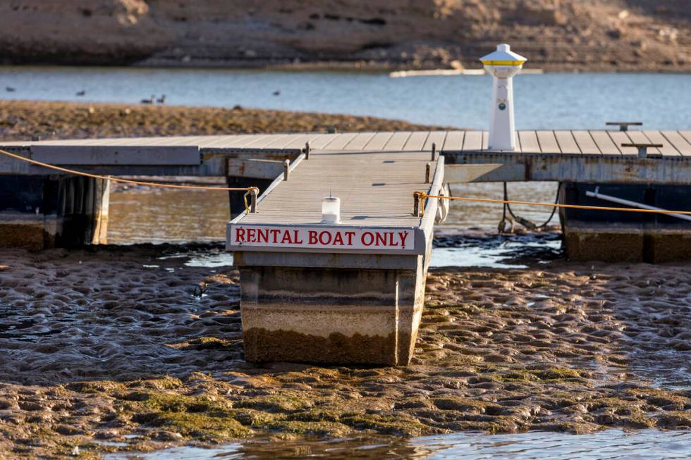 No more rental boats are moored on the walkway to the marina in Callville Bay along the shoreli ...