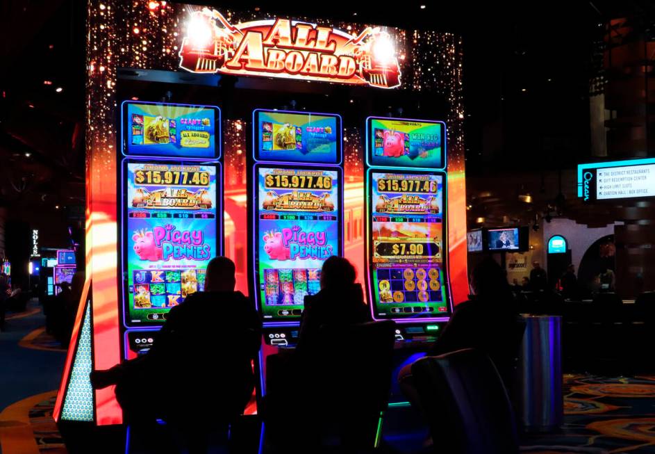 Gamblers play slot machines at the Ocean Casino Resort in Atlantic City, N.J., Feb. 10, 2022. T ...