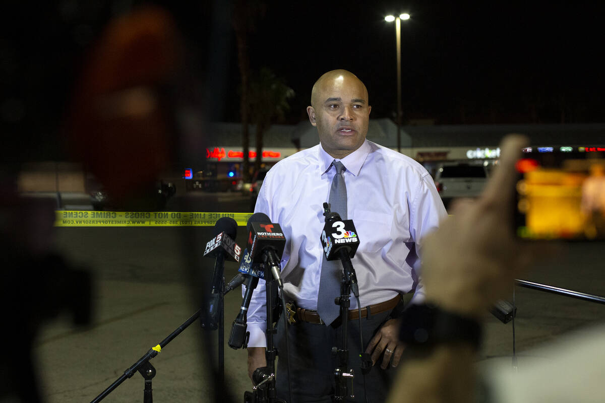 Lt. Ray Spencer gives a briefing to the media as Metropolitan police investigate a homicide in ...