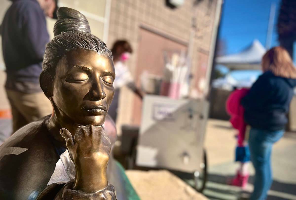 Two thieves stole a cherished statue, which sat in front of the Girl Scouts of Southern Nevada ...